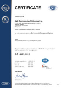 Philippines Factory ISO14001 Certificateのサムネイル