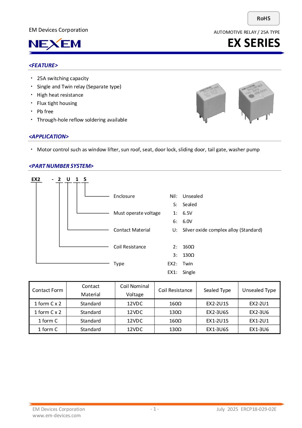 Automotive Power Relay Data Sheet pdfimage